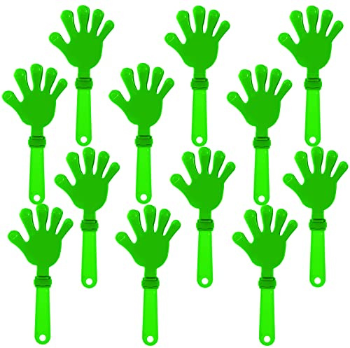 ZCYSRLQIN 12 Pcs Lime Green Hand Clappers 7.5 Inch Clappers Noisemakers Noise Makers Party Favors Plastic Clapper Sporting Events Cheers Ball Dance Basketball Football Noisemakers（Lime Green）