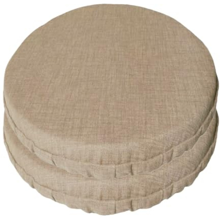 SalGiu Cuscini Sedia Rotondi Cucina (6 pezzi) Con Fascia Elastico Imbottito e Sfoderabile 40 cm (Tortora)