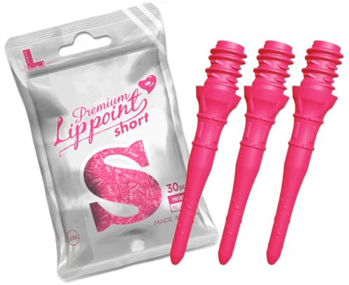 L-style Premium Lippoint - Soft Tip Dart Points – Short – Neon Pink – 30 Count