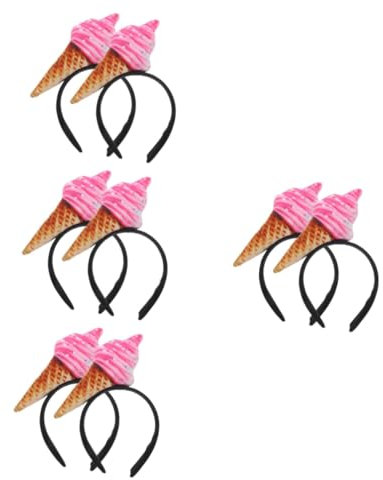 Mikinona 8 Stk Eis-stirnband Halloween-spa-stirnband Kegelhalter Strohhalme Wirbeln Eiscreme-haarreifen Lebensmittelkopf-bopper Fotoautomaten-stirnband Gesichtswaschstirnband Eisohren Stoff