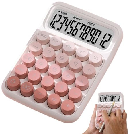 Calculadora mecánica, Calculadora para niños - Calculadora de teclado con botones grandes Calculadora de mesa Calculadora linda | Calculadoras de escritorio Calculadora portátil ergonómica
