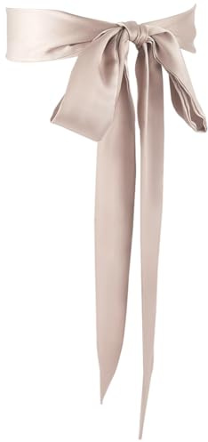 CRASPIRE 1,9 m x 5 cm Lungo Sottile Seta Chiffon Sciarpe Marrone Chiaro Collo Magro Cravatta Nastro Fazzoletto Cintura in Vita per Le Donne Ragazze Vestiti Decorazione Matrimonio