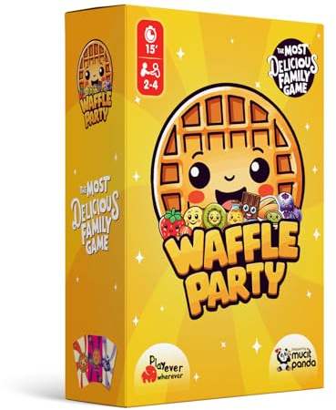 Playever Wherever Waffle Party – Lustiges Reaktionsspiel für Kinder & Erwachsene | Actiongeladenes Kartenspiel ab 4 Jahren | Familienspiel für 2–4 Spieler | Schnelles Gesellschaftsspiel