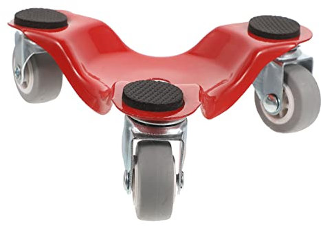 DIYEAH Déménageur Patin à Roulettes Se Déplacer Outil Portable but Lourd Chariot De Déménagement Roues -roues Roues De Chariot Mobile Castor Tapissé Métal Rouge Couleur Aléatoire