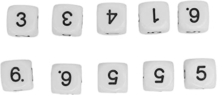 RASTKY Utbildningsnummer DICE SET - 20st 6 -sidiga Plasttärningar för Sifferundervisning och Brädspel 16mm Polyhedral Inlärningshjälpmedel (Vit)