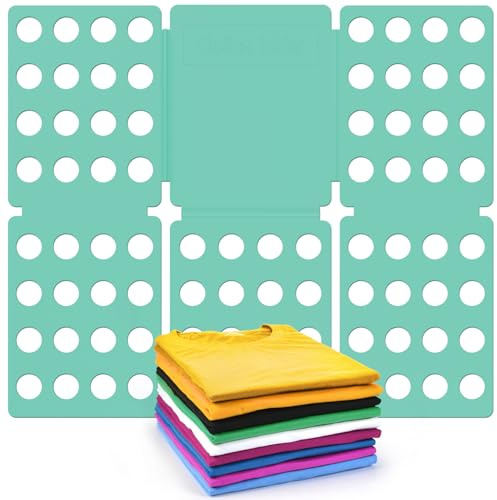 Geniusidea Shirt Folder Board Durable Plastic Clothes Folding Board Tshirt Organizer Easy and Fast Folding Laundry Folder Green