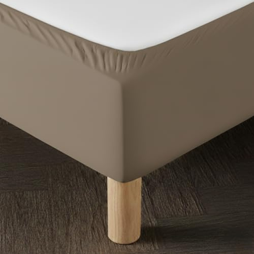 Vestiletto Matrimoniale 160x200 Tortora – Tessuto Morbido ed Elastico – Finitura Impeccabile – Facile da Installare