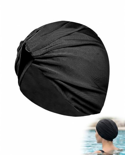 BTACGWP Bonnet de Bain Femme, Tissu Extensible Doux, Anti-Dérapant, Protège Cheveux Longs contre Chlore & Sel pour Natation Piscine Adulte
