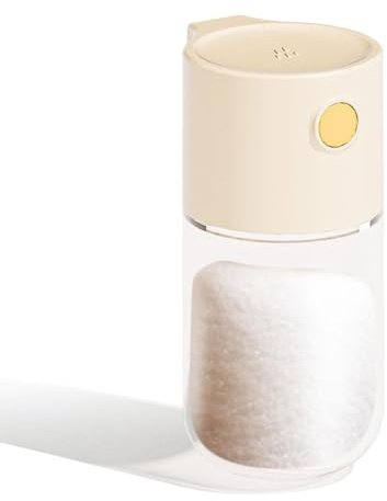 Saltkontrollflaska | florsockerströare | mätkrydddispenser, krydddispenser med lock, exakt spridning av 0,5 gram mätsalt, för havssalt och
