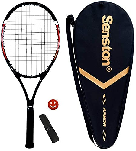 Senston Tennis Racket 27'' for Adults Aluminum Alloy Tennis Racquet Set with Premium Carry Case, Including 1 Overgrip + 1 Vibration Dampeners