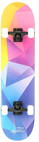 Nils Extreme Skateboard Für Kinder Jugend und Erwachsene - ABEC 7 - Longboard - Rollen Board - Hohe Qualität Skateboards Holz Deck - 78x20 cm - CR3108SA - Geometric