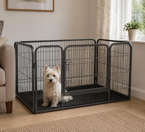 Doggy Style Heavy Duty Whelping Pen With Abs Tray Puppy Play Pen Puppies Cage Crate Cartes Cages Dog Training Playpen for Dogs and puppies (Sml)