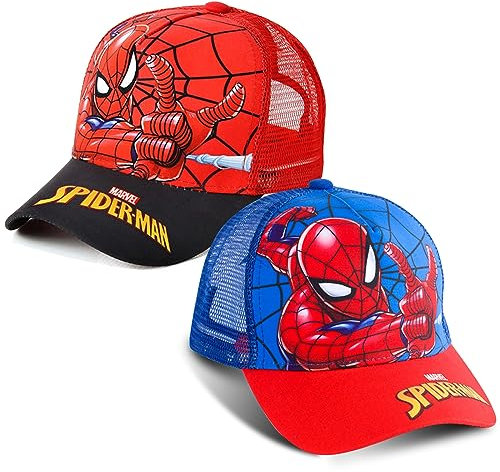 2 Stück Spider Baseball Kappe, Spider Baseball Kinder, Verstellbar Spider Cap, Sport Cap, Sonnenhut Geschenk für Jungen Mädchen, UV Schutz Kappe