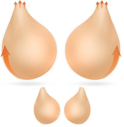 Becqurel 1 Paar unsichtbare Klebe-BHS, Push-Up-BH, wiederverwendbarer Silikon-Klebe-BH für große Brüste