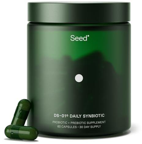 Seed DS-01 Daily Synbiotic - Prebiotic and Probiotic for Women & Men - Digestive Health, Gut Health, Immune Support, Bloating & Constipation Relief - Vegan & Shelf-Stable - 60 Capsules (30-Day Supply)