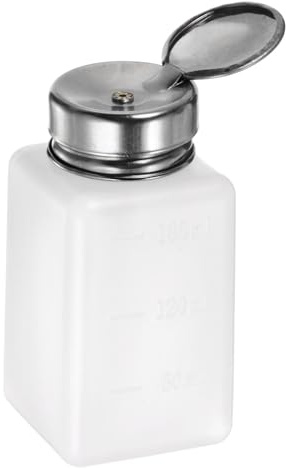 sourcing karta lösningsmedel alkohol dispenser 180 ml (6 oz) tryckbar vätskedispenser pump med tätning rostfritt stål lock för aceton rengöringsmedel polermedel borttagare vit