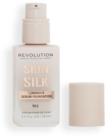 Makeup Revolution, Skin Silk Serum Foundation, Light to Medium Coverage, Contains Hyaluronic Acid, F0.5, 23ml