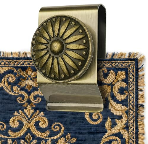 Tapestry Wall Hanging Clamps 4PCS 1.2x2.0 Textile Art Decoration Hangers Metal Clips for Hanging Rugs Carpet Display (Antique)