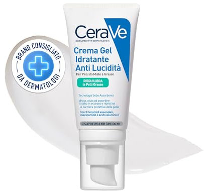 CeraVe Gel-Crema Hidratante Oil Control, Para Piel Mixta a Grasa, Protege, Hidrata, Controla el Brillo, Acabado Mate No Graso, Con Ácido Hialurónico, Ceramidas y Niacinamida, 52ml