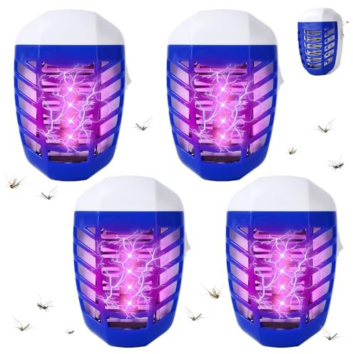 4 Stück Insektenvernichter Elektrisch, Mückenfalle Elektrisch, Elektrische fliegenfalle, Mückenlampe, Steckdose UV Mosquito Killer, Fliegenfalle Elektrisch Geeignet für Küche, Schlafzimmer, Esszimmer