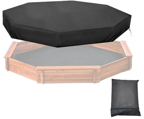 Couverture de bac à Sable étanche, Couverture de bac à Sable - Housse de bac à Sable octogonale en Tissu Oxford 210D | Protecteur de bac à Sable Pliable à Cordon, Boucle réglable pour Patio,