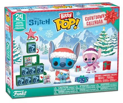 Funko Bitty Pop! Countdown Calendar: Stitch Holiday - Lilo and Stitch- Adventskalender - 24 Tage der Überraschung - Vinyl-Minifigur Zum Sammelns - Mystery Box - Geschenkidee