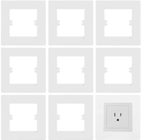 8Pcs Light Switch Surround, Light Switch Cover Plates, Wall Protector,Electric Socket Plug Covers,Decorative Switch Plates and Outlet Covers, White