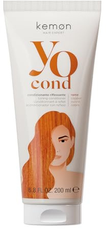 Kemon Yo Cond Rame - Maschera Riflessante Professionale con Formula YoVeg e Velian Complex, Nutre e Illumina i Capelli in 3 Minuti, 88% Ingredienti Naturali, 200 ml