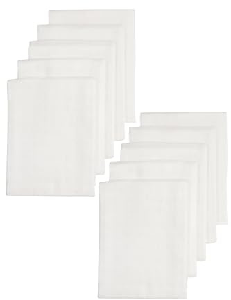Meyco baby muslin pannolini di mussola confezione da 10 pezzi (pannolini di stoffa in 100% cotone idrofilo, buon assorbimento dell'umidità e asciugatura rapida, dimensioni: 70 x 70 cm), bianco