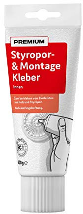 Wilckens Styropor und Montage Kleber 400g weiß weiss Styroporkleber Montagekleber - Zum Verkleben von Zierleisten aus Holz und Styropor