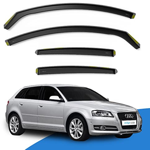 EdgeVisors Wind Deflectors for Audi A3 MK2 5 Door Sportback (2003-2012) 4pc Set | In-Channel Rain Guards & Accessories