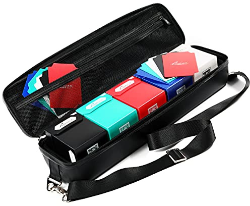 Quiver Time Bundle: 1x Black Quiver Card Case + 5X Deck Blocks 100+ for MTG, PM TCG, KeyForge, Dragon Ball Z, Netrunner, Legendary etc.