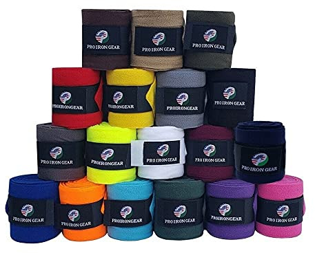 RIDING GEARS Horse Fleece Wraps Bandages/Polo Wraps/Stable Wraps Equestrian Leg Wraps Set of 4 Equestrian Boot Protection (Pink)