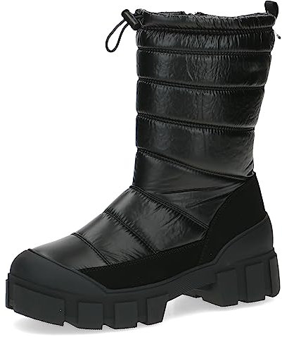 CAPRICE Damen Winterstiefel mit Absatz Climotion Gefüttert Plateau Weite G, Schwarz (Black Comb), 39 EU