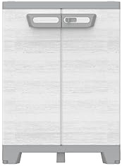 Terry - Sequoia 680, Armadietto Basso a 2 Ante, 1 Ripiano Interno Regolabile, Rifinitura Effetto Legno, da Esterno e Interno Coperto, 68x39x93,5 cm