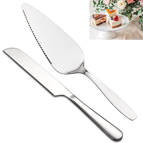 gvivej Paletta per torta, in argento, per torte, per il matrimonio, include formine e paletta per torte (argento)
