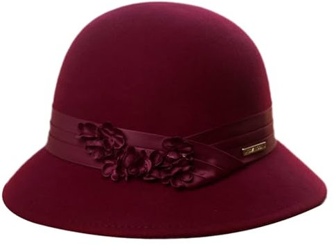 ZMNKH Glockenhut Damen 1920er Jahre Kirche Hut Filzhut 100% Wolle Fedora