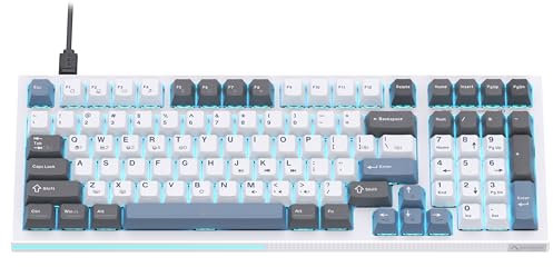 KEMOVE K98SE Teclado Gamer Mecánico, 98 Teclas Teclado de Ordenador Retroiluminado por LED, 96% QWERTY US-Layout Teclado Cableado, Interruptores Pre-lubricados Marrón