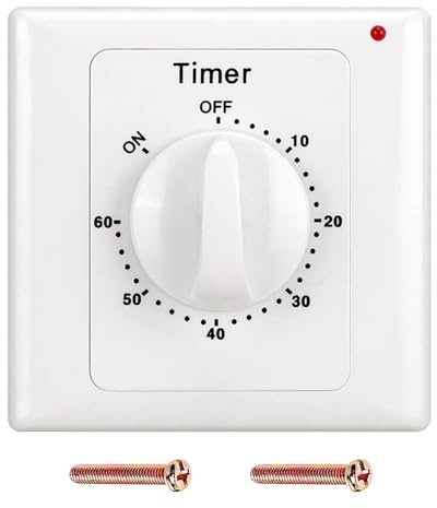 Tiardey 60 Min Countdown Timer Switch AC 220V Switch Knob Style Electronic Mechanical Countdown Control Timer Socket Time Switch