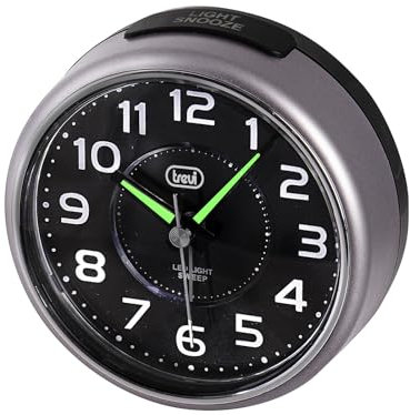 Trevi SL 3096 Orologio Sveglia al Quarzo con Grande Display, Suoneria Elettronica, Movimento Silenzioso Sweep, Tasto Snooze/Light