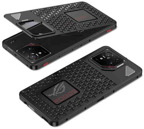 QUIETIP Schutzhülle kompatibel mit ROG Phone 9/9 Pro/ROG Phone 8 Pro mit Displayschutzfolie, Metallrahmenabdeckung, Schwarz