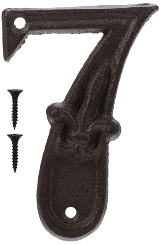 Hemobllo Cast Iron House Number 7 Vintage Metal Door Number for Home Address Outdoor Use Sturdy Gate and Mailbox Plaque