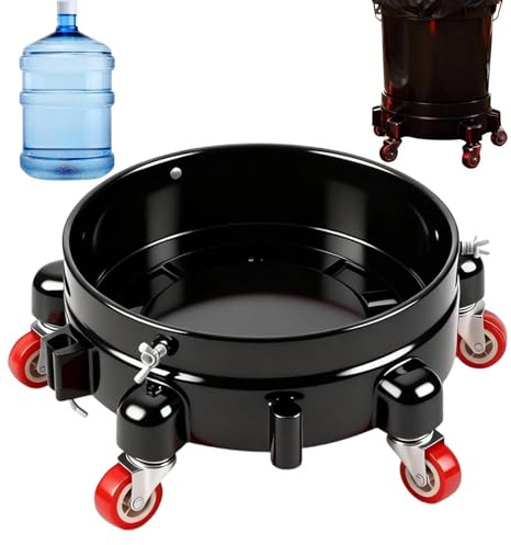 Rullande hinkvagn – 1 500 g 12,7 liter anslutningsbar vagn, avtagbar design med 28 cm svängbara låshjul | Kraftig mobilitetslösning för garage, trädgård, biltvättuppgifter