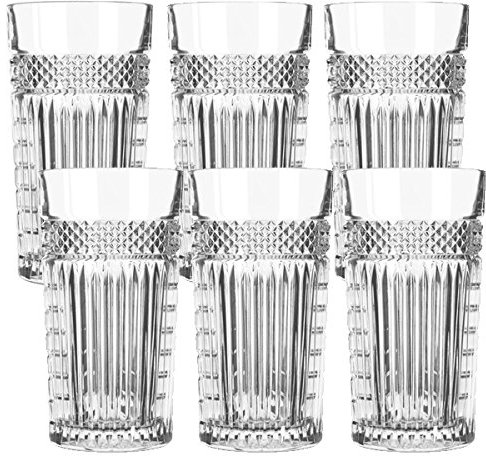 Libbey Radiant – Bicchiere da long drink, bicchiere da cocktail, bicchiere per acqua, trasparente, 6 pezzi, 470 ml
