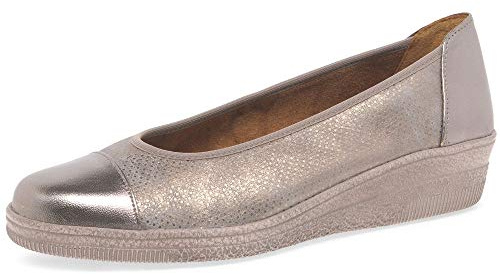 Gabor Petunia Womens Patent Accent Low Heeled Pumps 6.5 UK Rame/Dot Print