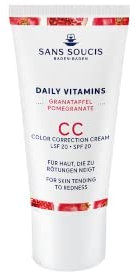 Sans Soucis CC Cream Granatapfel Anti Redness mit Lichtschutzfaktor 20 30 ml – Gesichtspflege getönte Tagescreme Foundation Anti Aging Pflege Daily Vitamins