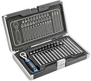 HÖGERT TECHNIK Schrauberbit-Satz 37-tlg, 10 mm, S2 Stahl, Ratsche mit 72 Zähnen – In Robuster Kunststoffbox, CrV, CrMo