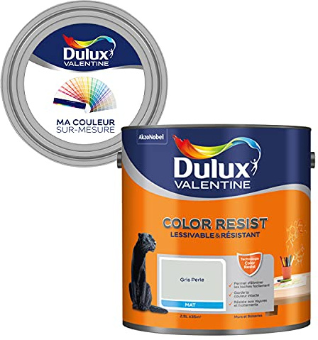 Ma Color Sur-Medición de Dulux Valentine – Pintura interior de pared, techos, maderas – Paleta temporal, pieza para Viver Mate, Gris Perla, 2,5 L