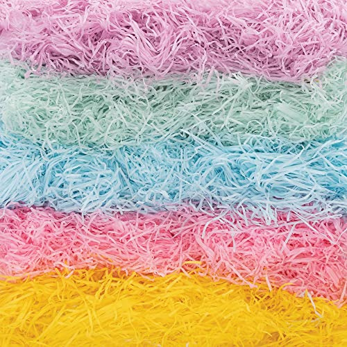 Baker Ross Pastel Shredded Tissue Paper - Per pack, Tissue Paper Crafting for Kids (FC354)
