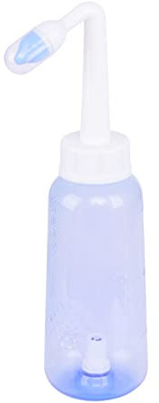 Manuel Douche Nasale 300ml Bouteille kit de Lavage Nasale Lavage de Nez pour Enfants et Adultes Irrigation Nasale Portable Sinus Rinse Bouteille Antidérapant Neti Pot avec Buse double